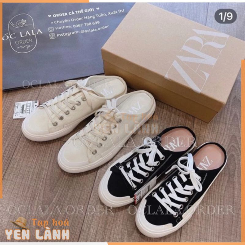 GIÀY ZARA[FULL BOX HÀNG CAO CẤP]Giày mules sục thể thao nữ sneaker đạp gót Z.a.r.a Mule basic thể thao đế bằng cao 3cm A