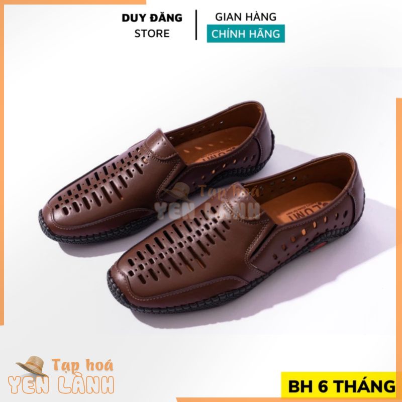 Giày hè nam da bò đục lỗ thoáng khí , đế cao su – khâu đế 2 lớp chắc chắn ( miễn ship , bảo hành 1 năm )