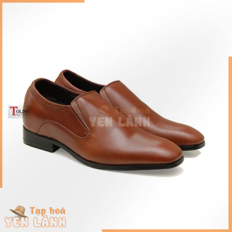 Giày Da Công Sở Tăng Chiều Cao TOLDO Hn749 Nâu – Đế Cao 7cm Không Lộ