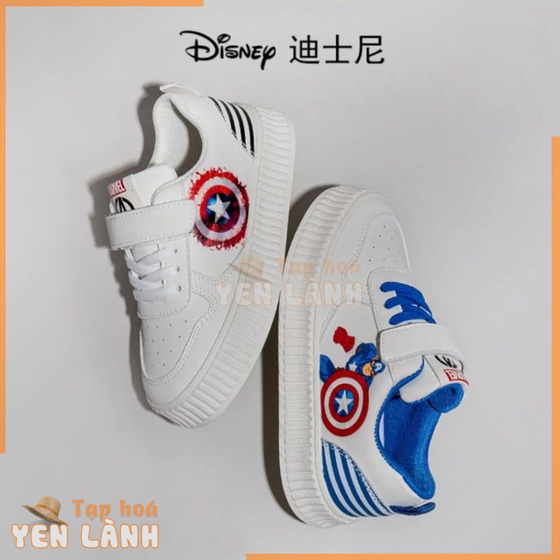 Disney Giày Thể Thao Màu Trắng Chống Trượt In Hình captain america 2023 Thời Trang Mùa Thu Cho Bé