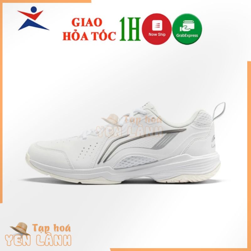 Giày cầu lông Lining AYTU001-1 mẫu mới màu trắng dành cho nam  bảo hành 12 tháng nhẹ êm chân thoáng khí bám sân tốt