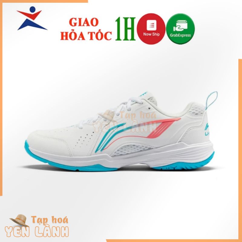 Giày cầu lông Lining AYTU001-2 màu trắng xanh dành cho nữ mẫu mới bảo hành 12 tháng nhẹ êm chân thoáng khí bám sân tốt