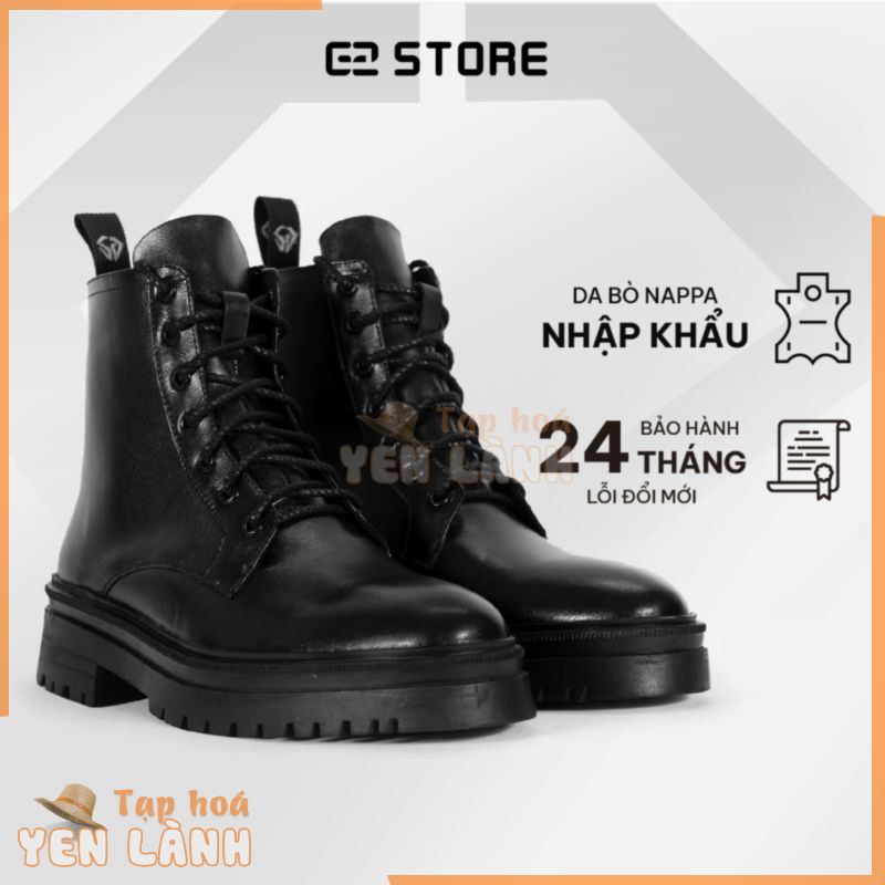 Giày da nam G2 Combat Boot kiểu boot cao cổ nam chiến binh độn đế tăng 5,5cm chiều cao bằng da bò nappa