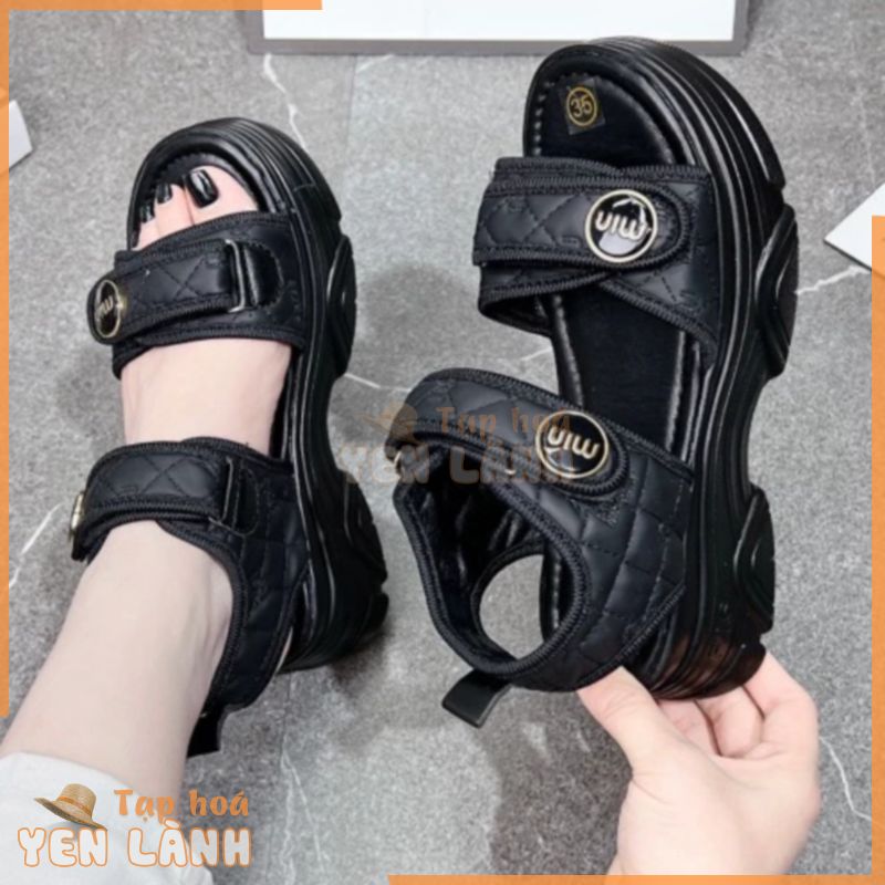 Giày Sandal Học Sinh Nữ Quai Ngang Cấp 2, Cấp 3 Đế Cao 5cm