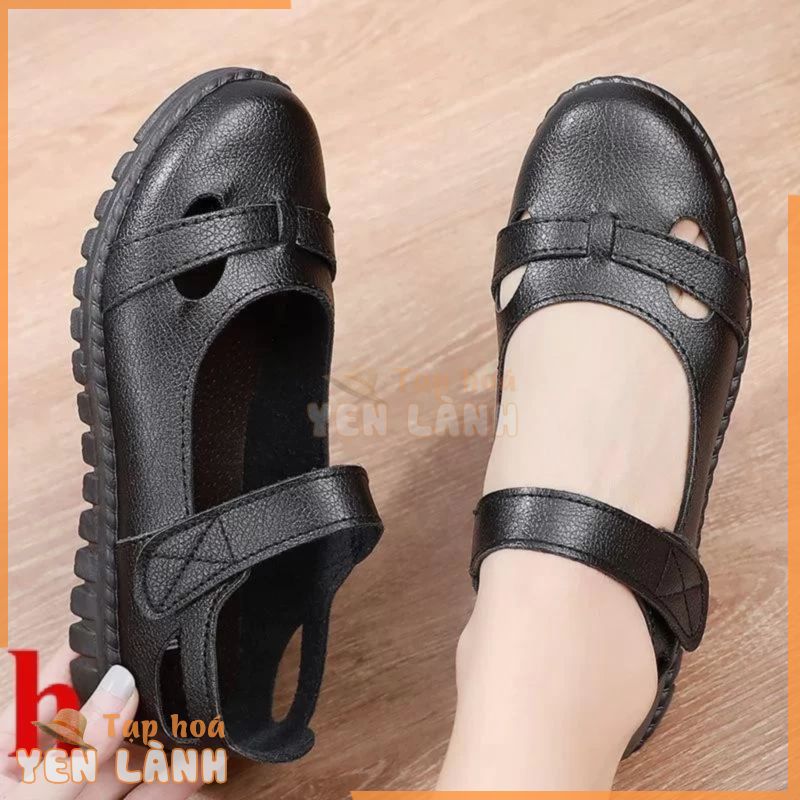 Giày Sandal Mẹ Nữ 2022 Phong Cách Mới Thời Trang Mùa Hè Mặc Ngoài Người Trung Niên Người Cao Tuổi Da Mềm Chống Trơn Trượt 40 Đến 50 Tuổi 60