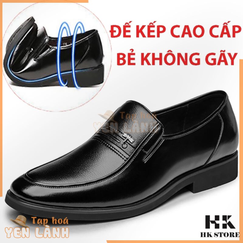 Giày nam trung tuổi cao cấp   HK.STORE   da bò thật 100% kết hợp đế kếp dành cho người trung tuổi cực lịch sự, êm chân