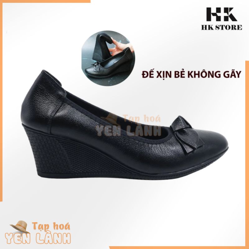 Giày xuồng nữ trung niên   HK.STORE   da bò cao cấp đế cao su tự nhiên 100% cực mềm cực êm chân tôn dáng và lịch sự