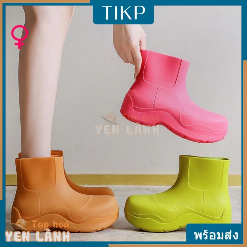 Giày bốt đi mưa TIKP chống thấm nước thời trang cho nữ 5 màu size 36-41