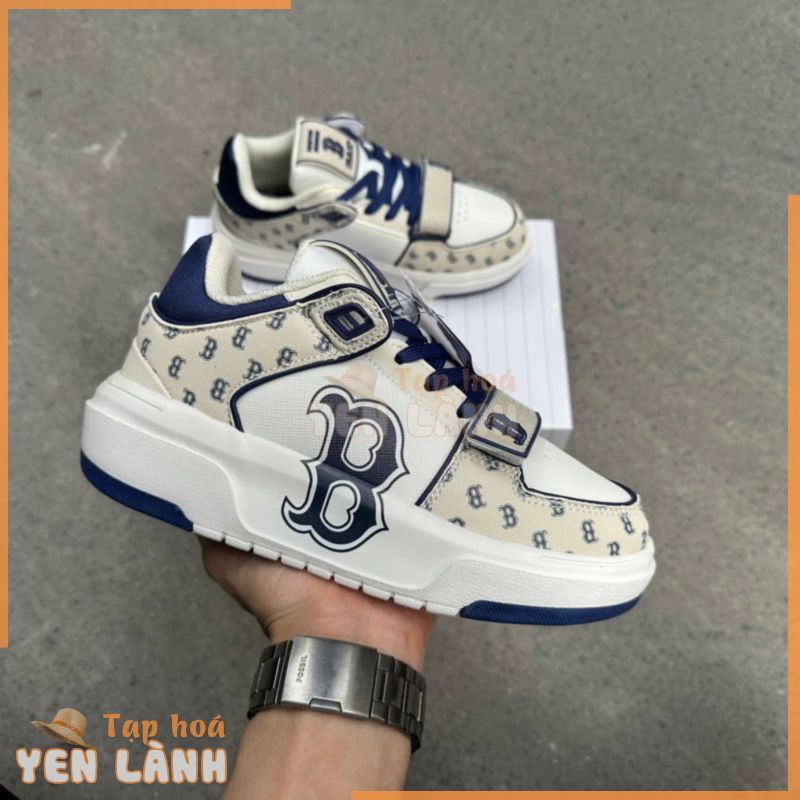 Giày thể thao M.L.B liner chữ B xanh kem,Giày Sneaker mb nam nữ bản cao cấp full box bill