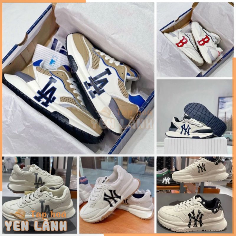 Giày MLB Chunky Runner New York Yankees Black, Sneaker MLB Liner Mid màu trắng NY đen, Giày MLB cổ thấp nam nữ mới 2023