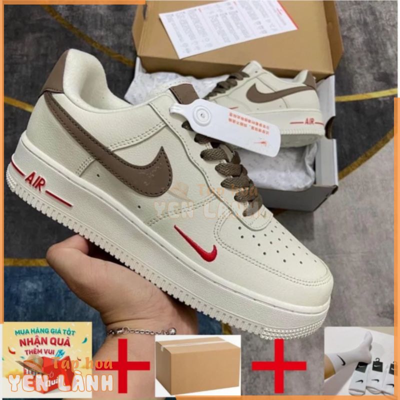 Giày Air force 1 Trắng Vệt Đen – Vệt Nâu, Giày Af1 Vệt Nâu – Vệt Đen Cổ Thấp Bản Classic ⚡Full size⚡