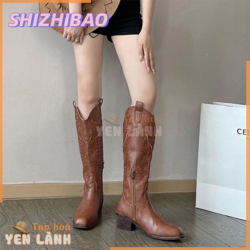 Giày Boot Cao Gót Cổ Chữ v Thiết Kế Mới Thời Trang Theo Phong Cách Pháp Cho Nữ