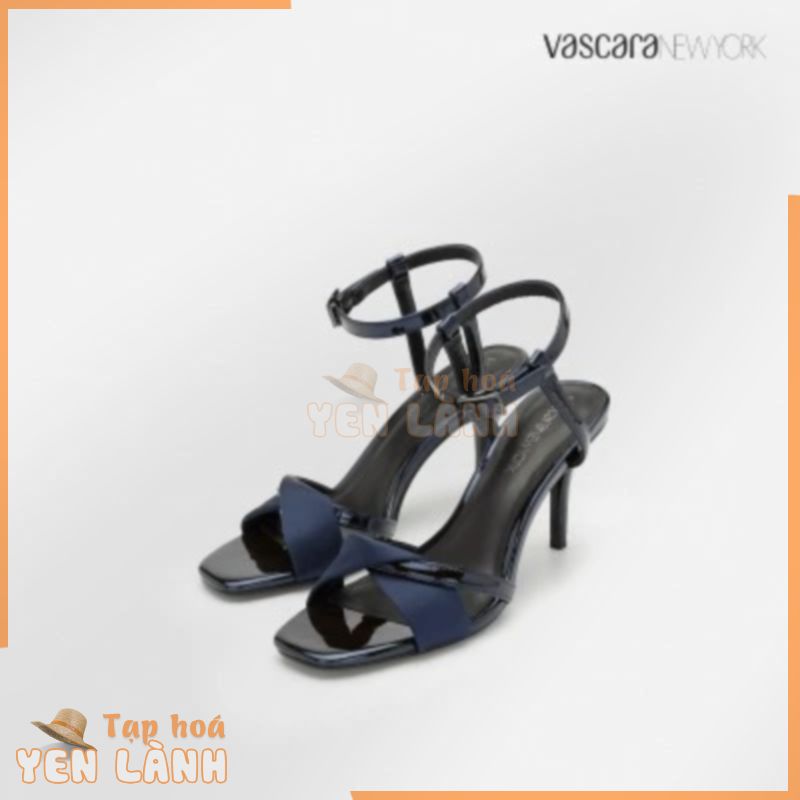 Vascara Giày Sandal Cao Gót Ankle Strap Phối Satin – 0653 – Màu Xanh Navy Mới Về