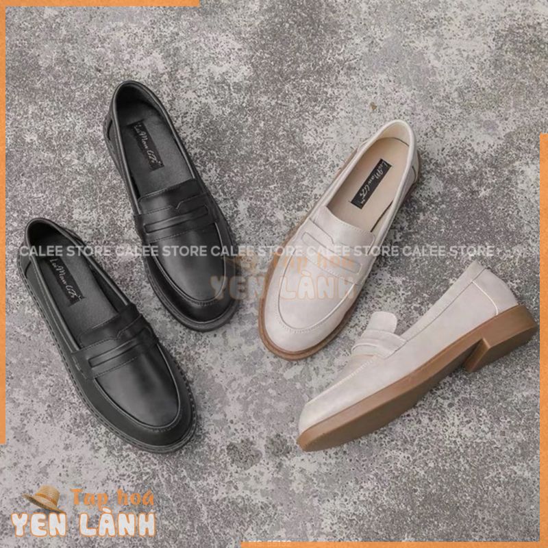 Giày lười da mềm nữ loafer form nhỏ, giày lười nữ, giày tây nữ cao cấp mũi nhọn đế bệt 3cm phong cách công sở 55132