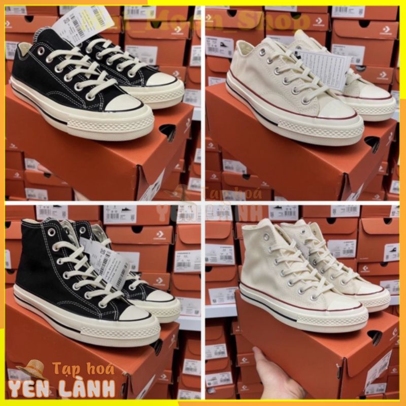 Giày_Converse 1970s Chuck Taylor , Giày CV 2 Bản Cao Thấp Màu Đen Trắng Bản S.Cấp Mũi Bóng Basic Full Box