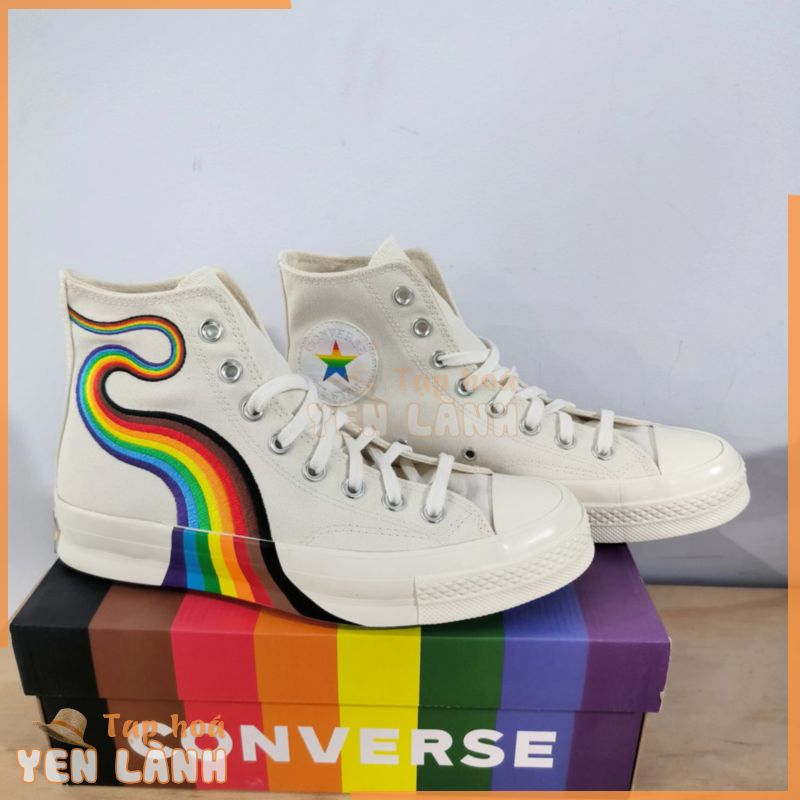 Giày Converse 1970s Pride cầu vồng cổ cao trắng