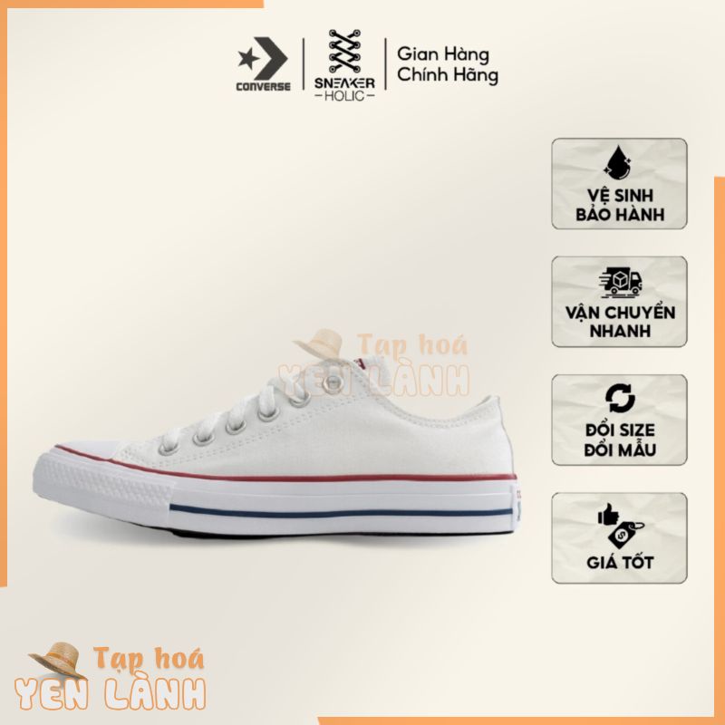 Giày Sneaker Nam Nữ CONVERSE Chuck Taylor All Star Classic Low White – M7652C – Classic Cổ Thấp Trắng, Thời Trang Unisex