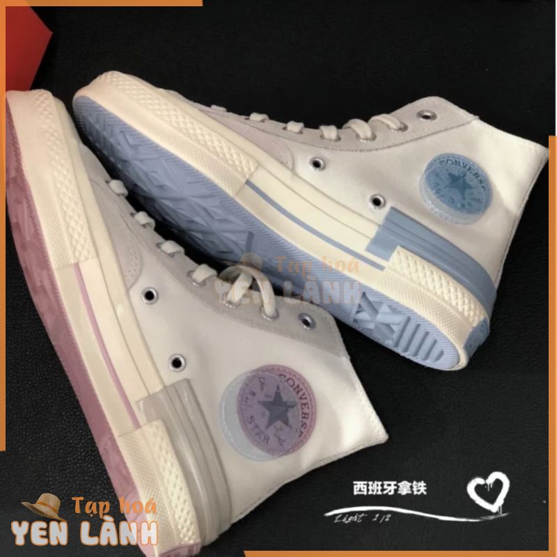 Giày Thể Thao CONVERSE 1970S CHUCK TAYLOR ALL STAR 1970S Vải Canvas Cổ Cao Phối Màu Xanh Dương Tím Thời Trang 2400