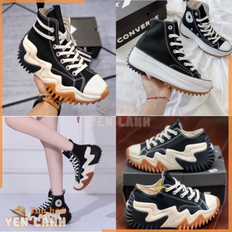 Giày CV Độn Đế Răng Cưa – Sneaker Converse Run Star Motion cổ cao + thấp ⚡️FULL BOX⚡️ giầy nam nữ siêu hot dễ phối đồ