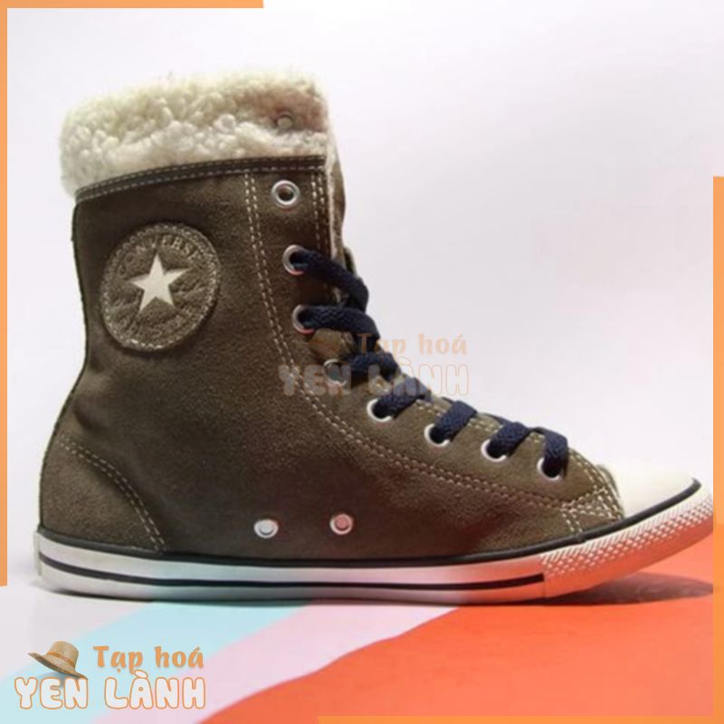 Giày Converse chính hãng cao cổ da lộn xám CCDX01