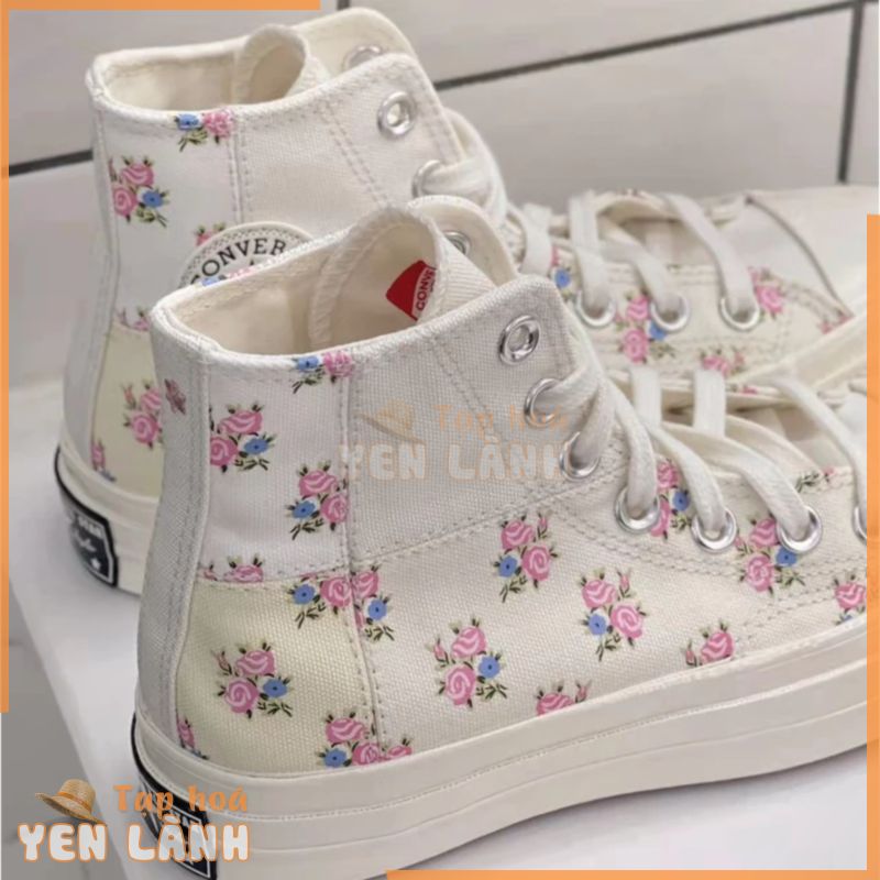 Giày Converse Mùa Xuân 1970S 2023 Vải canvas Đế Pha Lê Thêu Hoa Nhỏ Màu Hồng Nhạt Cho Nữ-B70