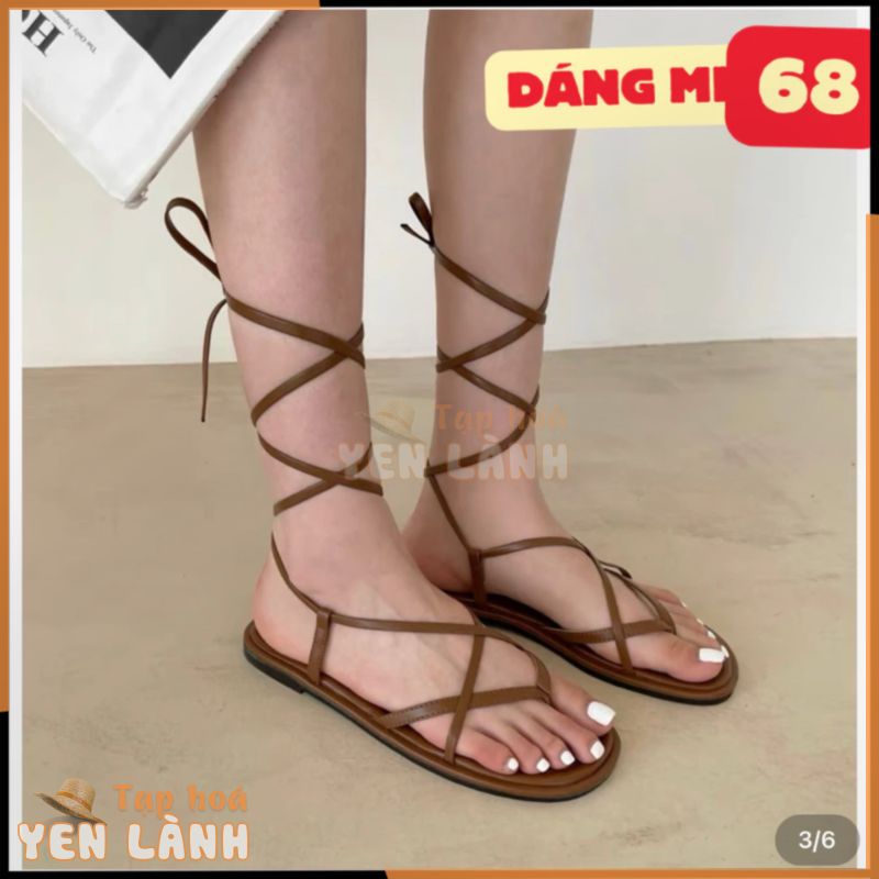 Giày Sandal Nữ Cột Dây Chiến Binh Quai Ống Quấn Cổ Chân giaydepxinh.dangmi SD-0321