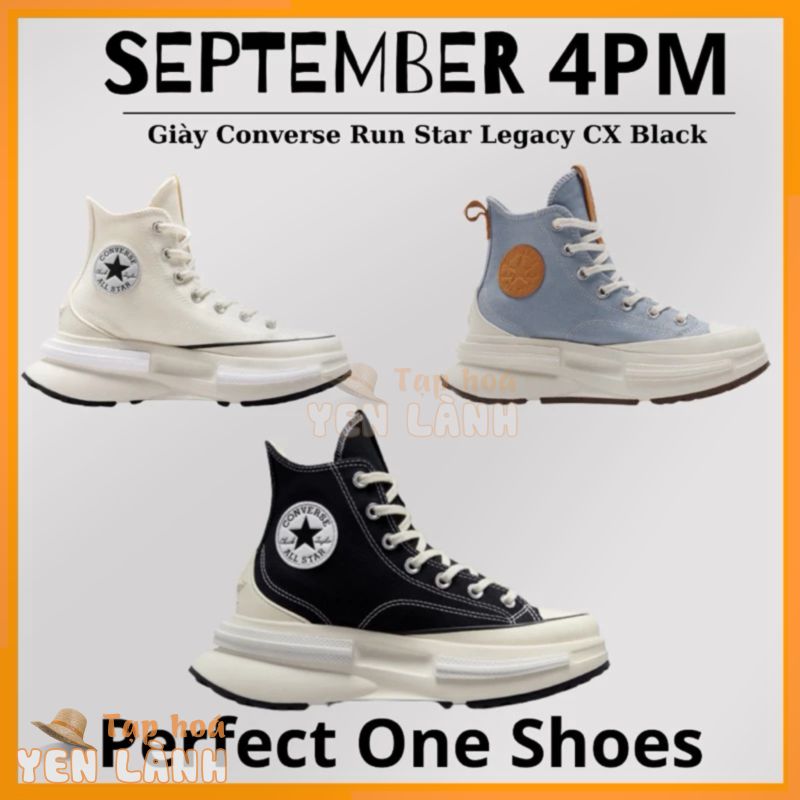 [ Chính Hãng] Giày Sneaker Convers RunStar Legacy CX Black Giày Thể Thao Nam Nữ CV Cao Cổ Màu Đen Trắng Full phụ kiện