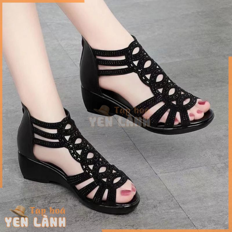 Mềm Giày Sandal Da Đế Xuồng Mềm Thời Trang Mùa Hè QAQ360