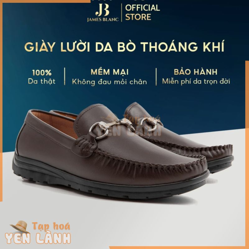 Giày lười JB JAMES BLANC G-2675 – 100% Da Bò nguyên miếng, đai khoá kim loại sang trọng