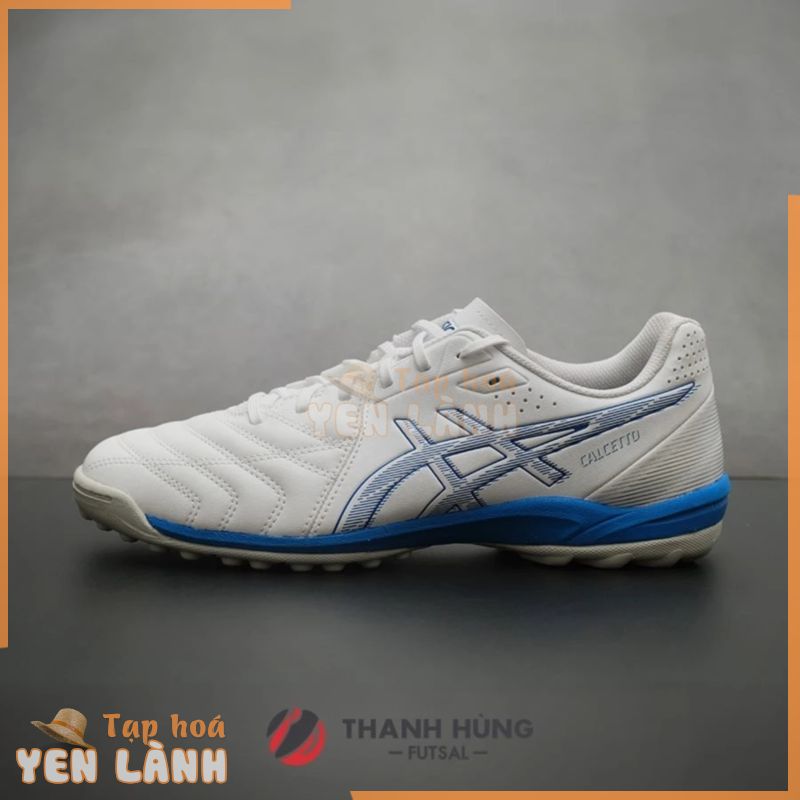 GIÀY ĐÁ BÓNG CHÍNH HÃNG ASICS CALCETTO WD 9 TF – 1113A038-101 – TRẮNG/XANH