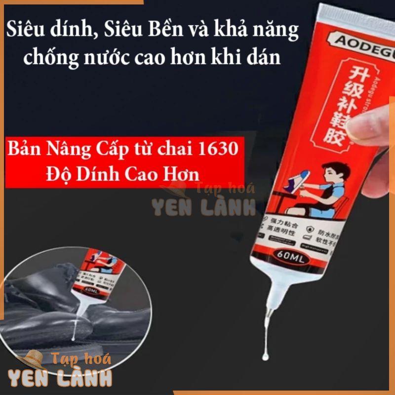 Keo dán dùng nhiệt dán giày dép, đồ da siêu dính trong suốt Bản nâng cấp siêu dính hơn chai cũ 1630 60ml