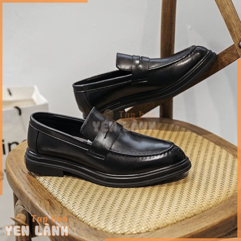 Giày da nam Penny Loafer Công Sở đế cáo su non khâu dế – giầy nam Lịch Nãm