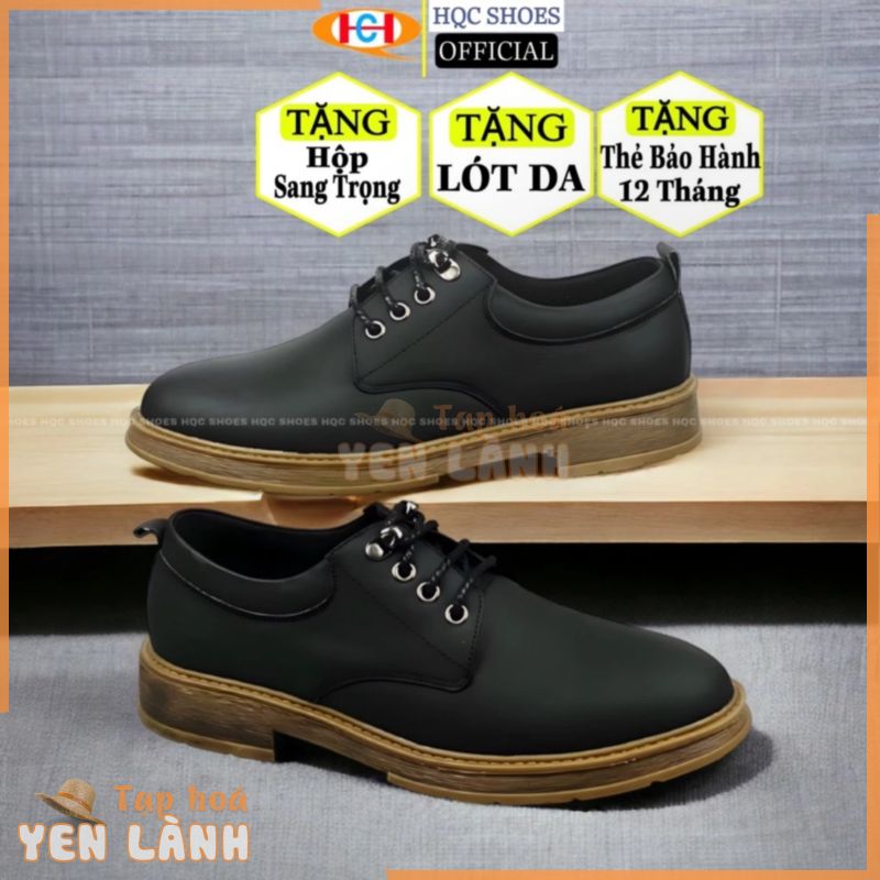 Giày nam HQC SHOES da bò nhập khẩu dầy dặn đế cao su bảo hành 1 năm Dr25