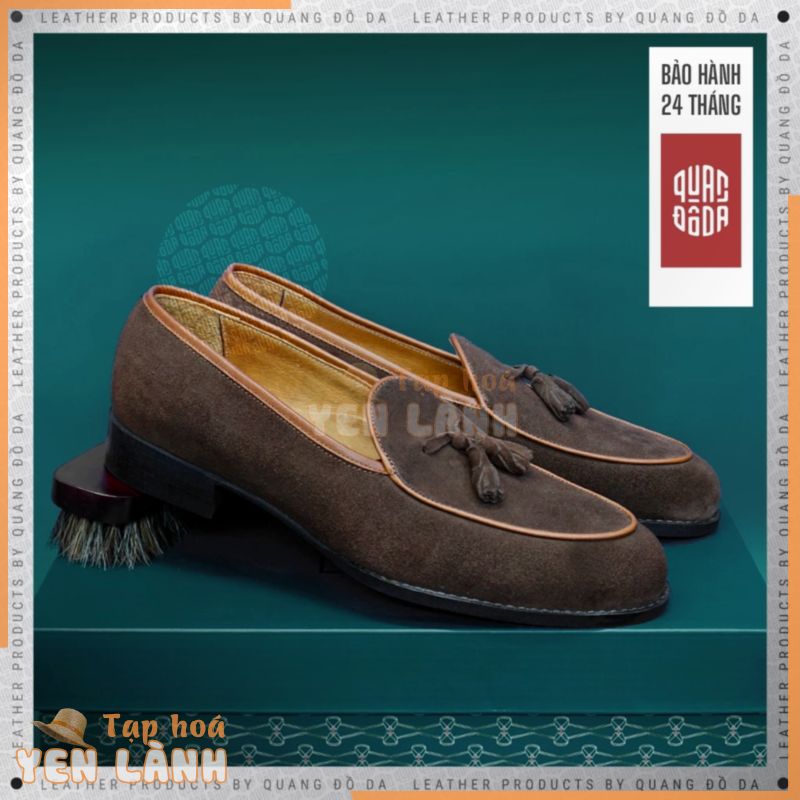 [ BH 2 Năm ] Giày lười da lộn cao cấp, giày tassel loafer unisex da thật nhập khẩu Ý LF_02A