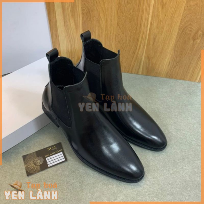 Giầy Công sở nam da bò tấm – giầy Chelsea boot kiểu dáng lịch lãm đế giầy làm bằng cao su non