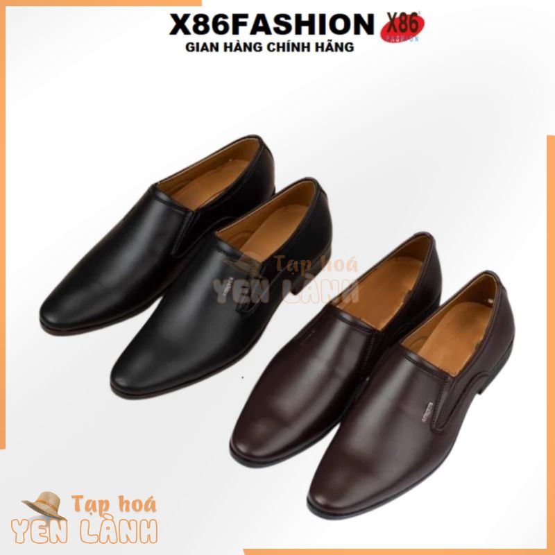 Giày Tây Nam Không Dây Lịch Lãm Chất Da Pu Cao Cấp Mềm Đế Cao Su Đã Khâu Chăc Chắn X86fashion-PQ02