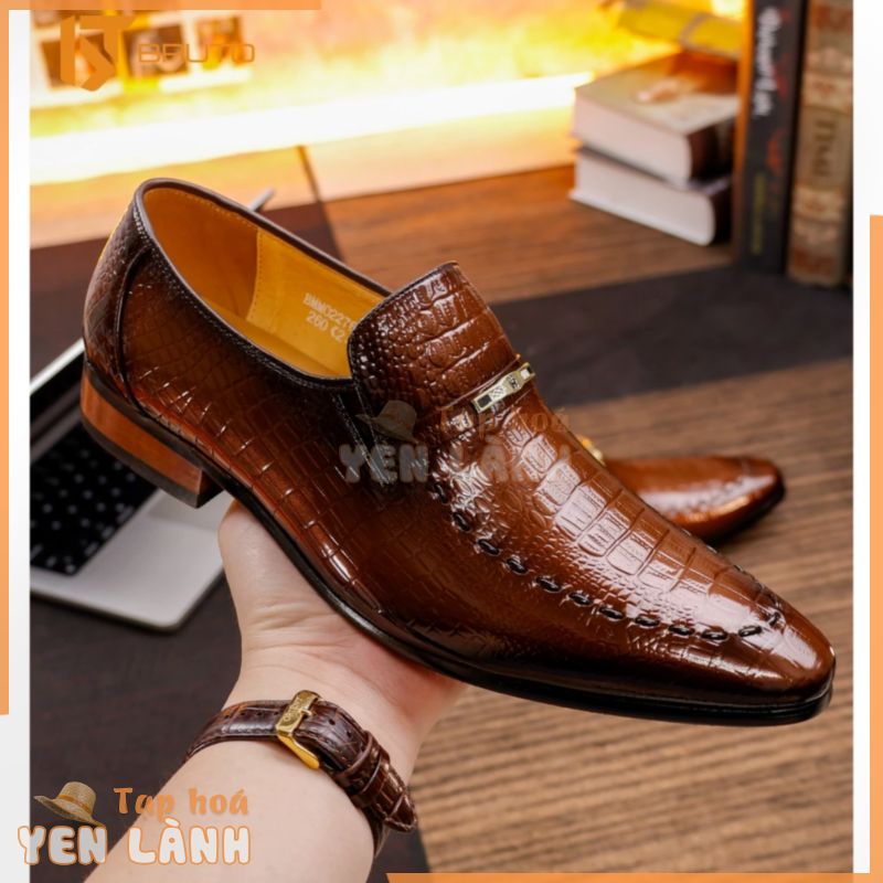 Giày Loafer da Bò Nhập Khẩu Chính Hãng Laorentou – Color Black and Brown