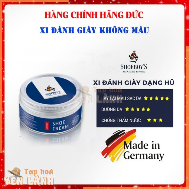 bàn nước Xi Đánh Giày Màu Trắng Nhập Khẩu Từ Đức Dạng Kem Shoeboy Si Trắng Chăm Sóc Làm Mềm Phục Hồi Vết Xước Da Già