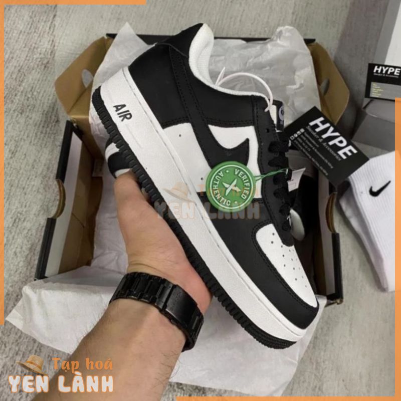 Giày thể thao AF1 panda, Giày Air Force 1 đen trắng da xịn chuẩn form phối đồ nam nữ hot 2022 Full Box Tặng Dây