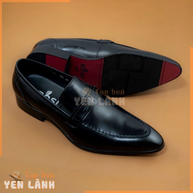 Giày lười loafer nam cao cấp GS24 – chính hãng ROSI, da bò màu đen nâu