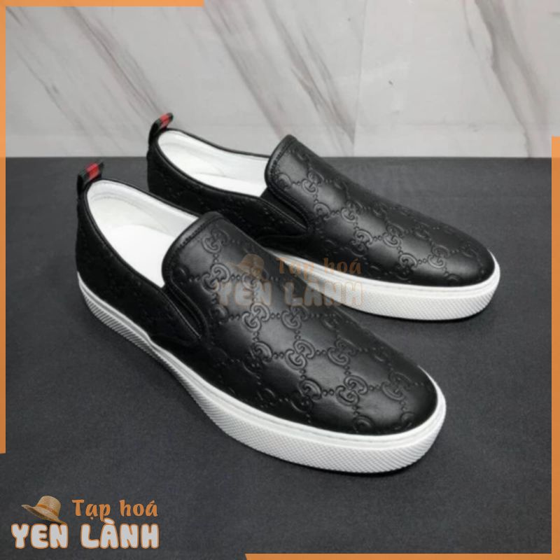 Giày Lười Nam GC Hàn Quốc , Giày Lười Slip On Nam Đẹp Giá Rẻ Đế Khâu Da Bóng Siêu Đẹp Full Box