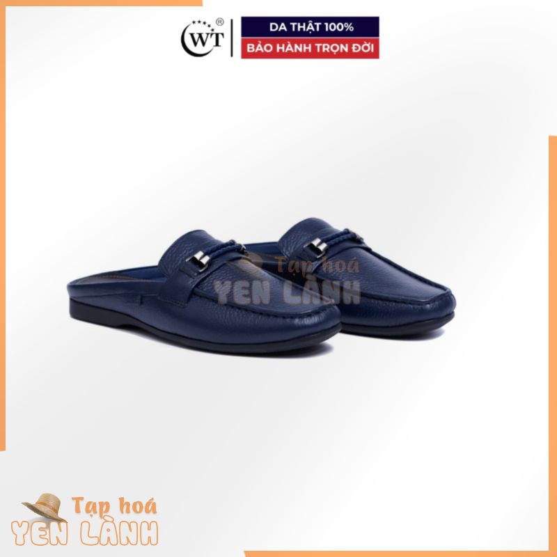 Giầy Sục Nam WT Leather AFTER 5PM PETER Da Bò Thật .Màu Xanh Navy