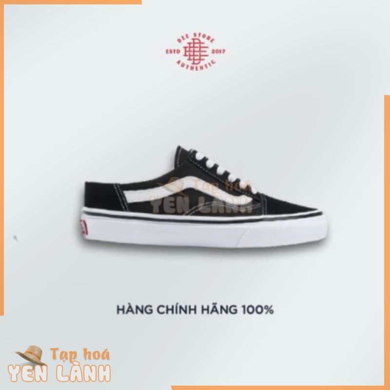 [CHÍNH HÃNG] Giày Sneaker Đạp Gót (Sục) Nam Nữ Vans Comfort Old Skool Mule Black/White