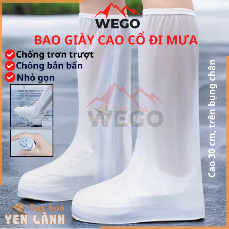 Ủng đi mưa, bọc giày đi mưa 2 đế ma sát tốt chống trơn ngã loại cao cấp chống bắn dính bẩn WEGO