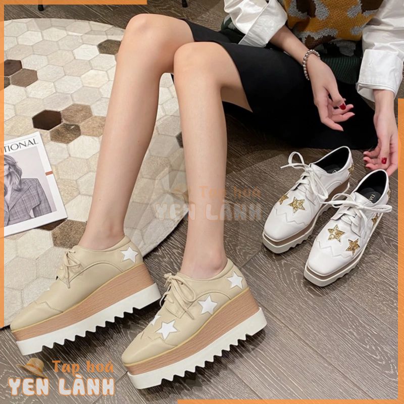 Giày Đế Xuồng Mũi Vuông Thắt Dây Phong Cách Hàn Quốc Size 34-40 Mới Cho Nữ