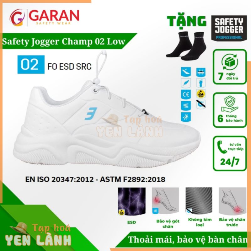 Giày Dép Sức Khỏe Jogger Champ 02 LOW ESD SRC Kiểu Dáng Thể Thao Đi Trong Bệnh Viện