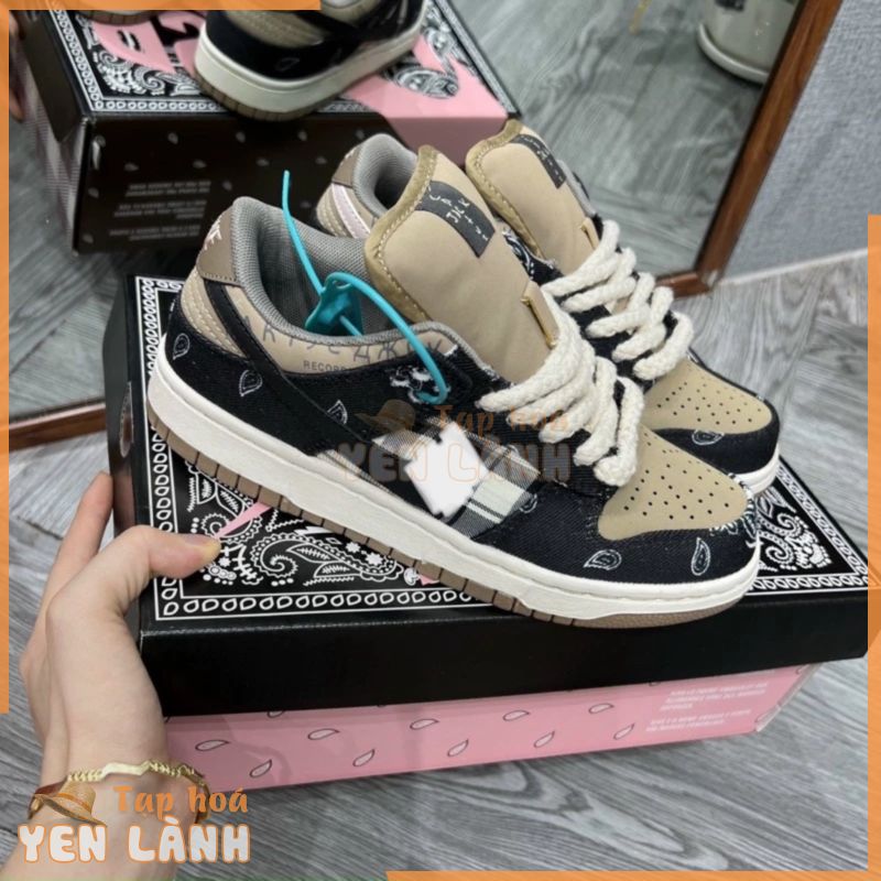 Full box+quà tặng Giày sneaker travis scot sc nâu thổ cẩm thể thao nam nữ