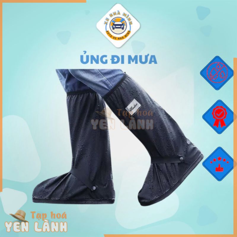 Ủng đi mưa Xe Nhà Mình hàng cao cấp, Giày đi mưa cổ cao, 2 lớp, chống thấm, chống trơn trượt  chất liêu nhựa PVC