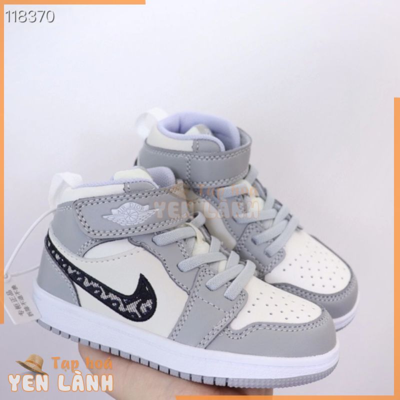 Dior x jordan air jordan 1 Giày bóng rổ trẻ em cổ cao chống mài mòn chống trượt aj1 Retro