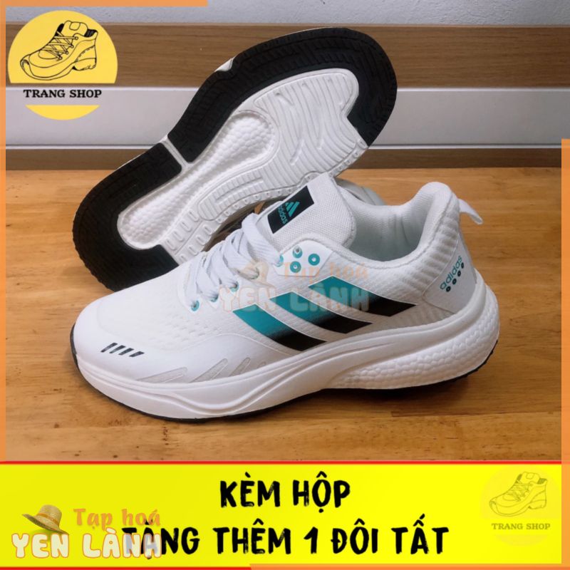 [Tặng hộp và 1 đôi tất] Giày thể thao sneakers nam   Trắng xanh, size 40-44. .